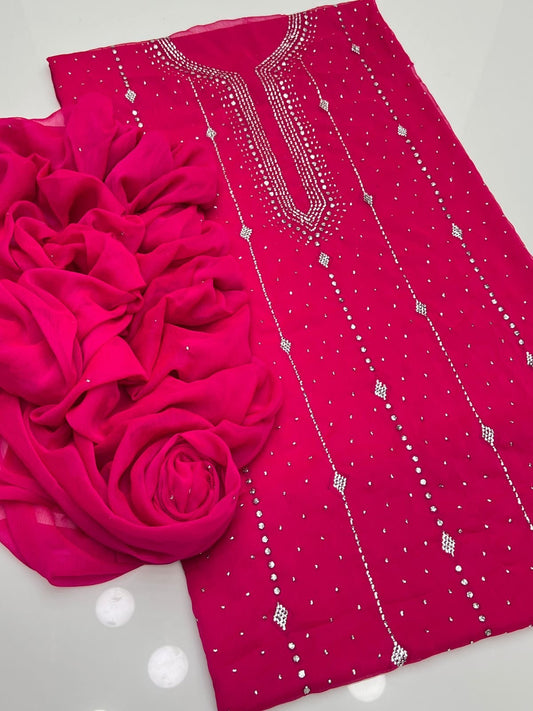 2 piece chiffon mukesh shahi design