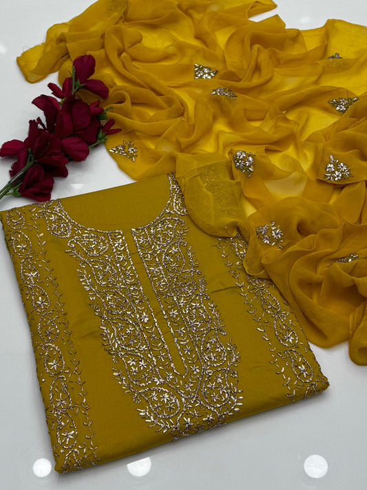 (D-756) Lawn Handmade Gotta work unstitched