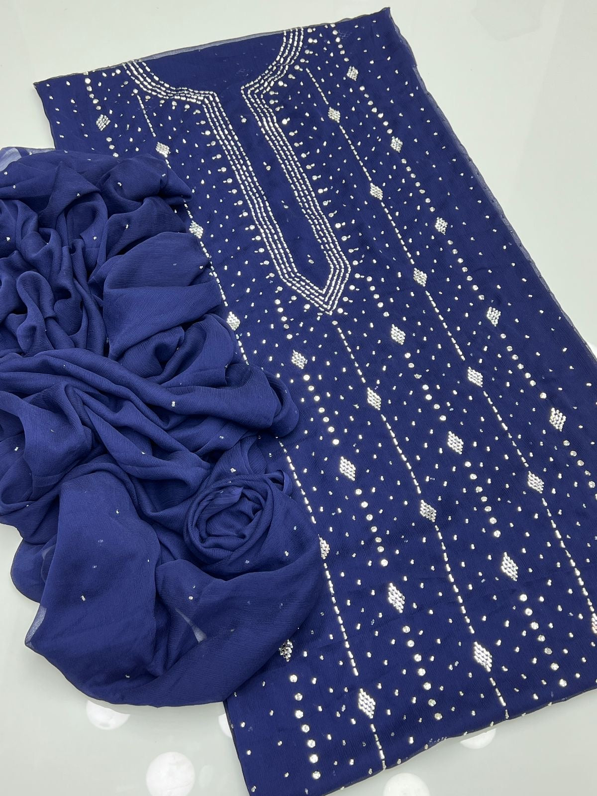 2 piece chiffon mukesh shahi design