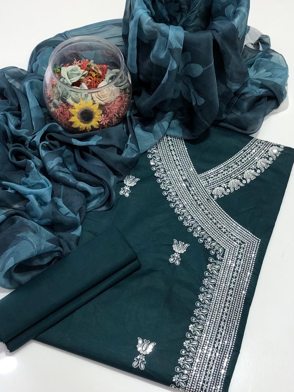 GTM Lawn Angrakha style with digital chiffon Dupatta