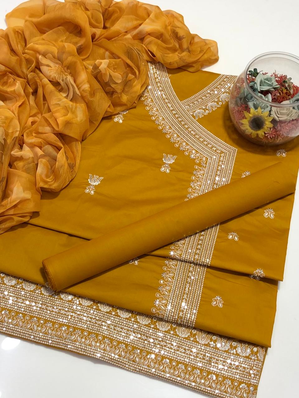GTM Lawn Angrakha style with digital chiffon Dupatta