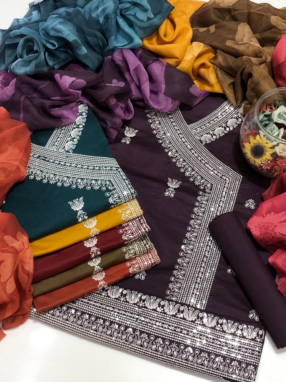 GTM Lawn Angrakha style with digital chiffon Dupatta