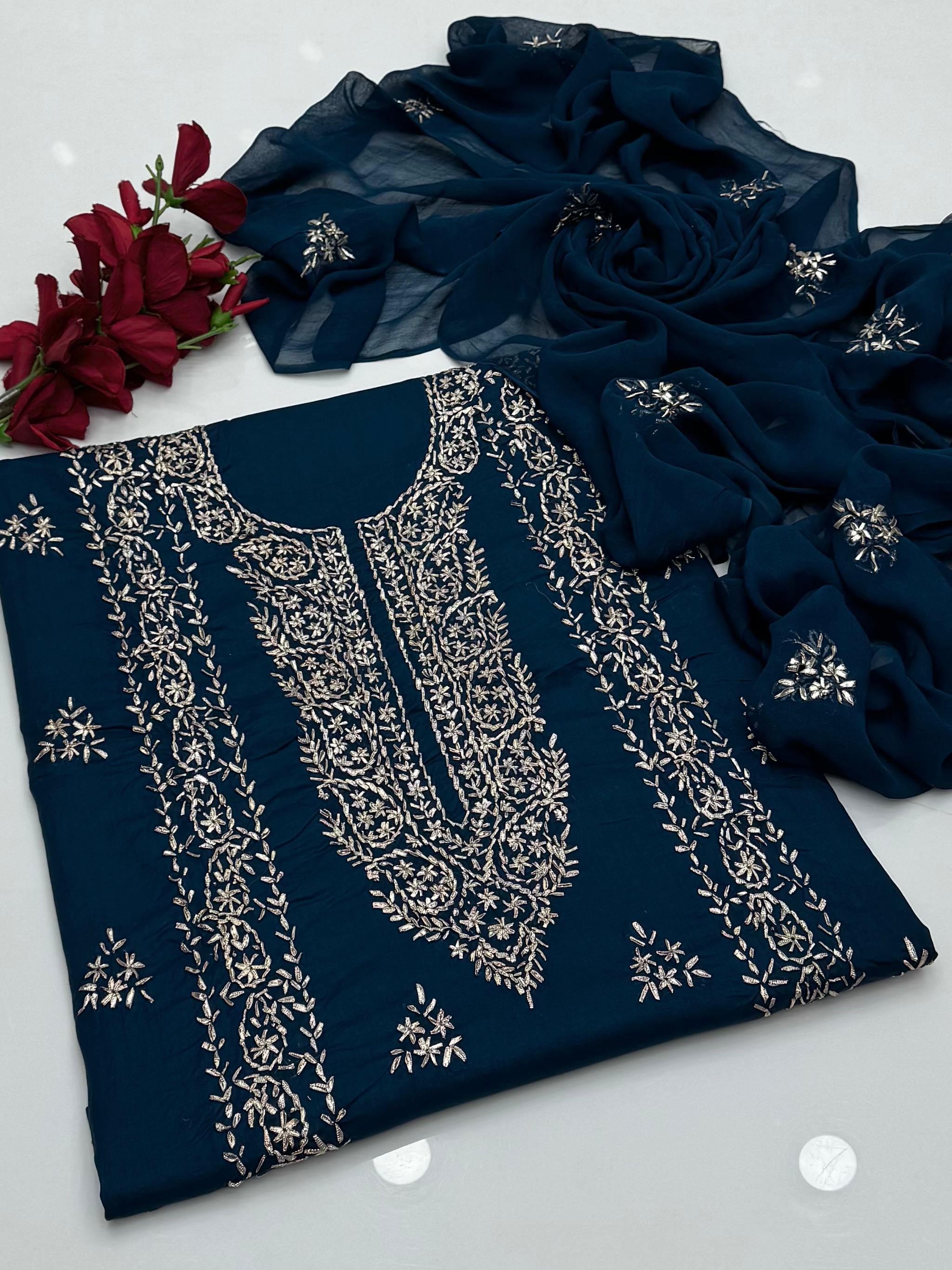 (D-756) Lawn Handmade Gotta work unstitched