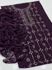 Indian style floral mukesh with 4-side dupatta work
