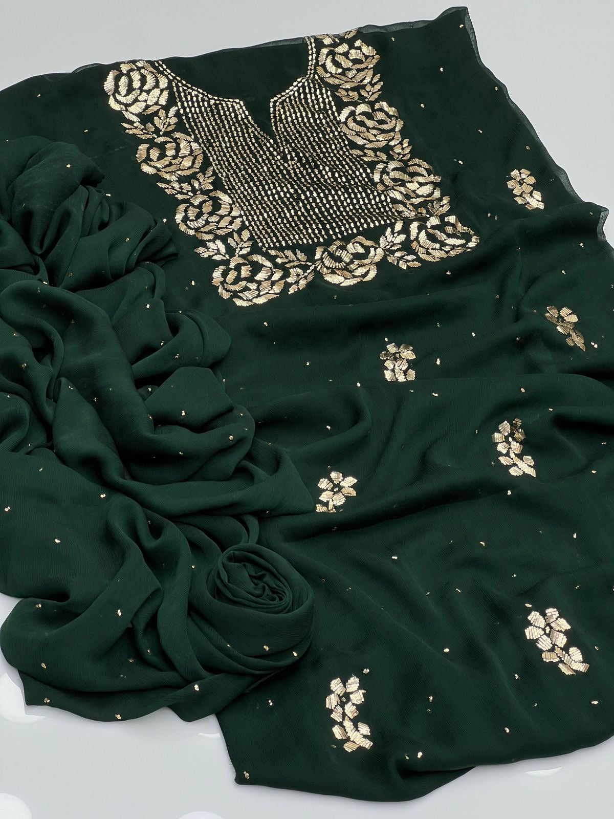 Pure Rose gold mukesh 2 piece dress