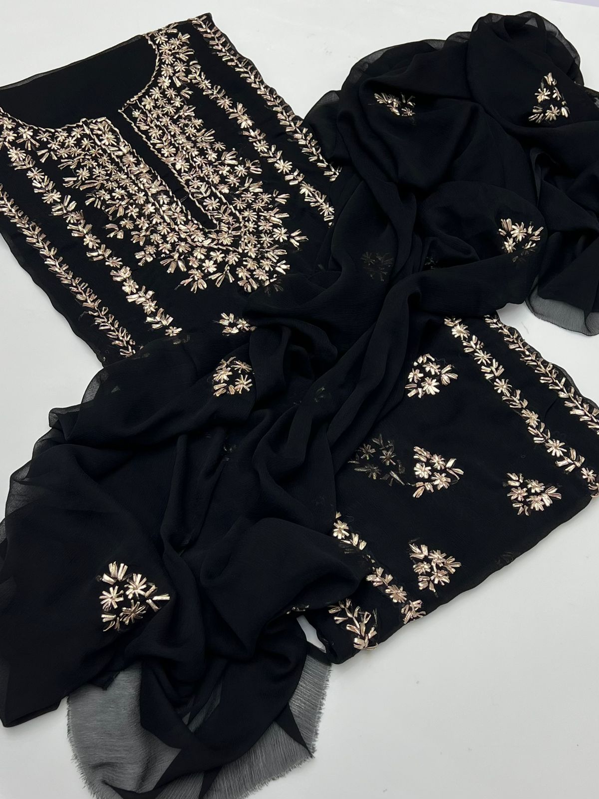 2 pce chiffon kurta Gotta with free perfume testers