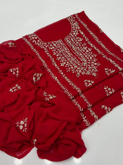 2 piece chiffon kurta Gotta with free perfume testers