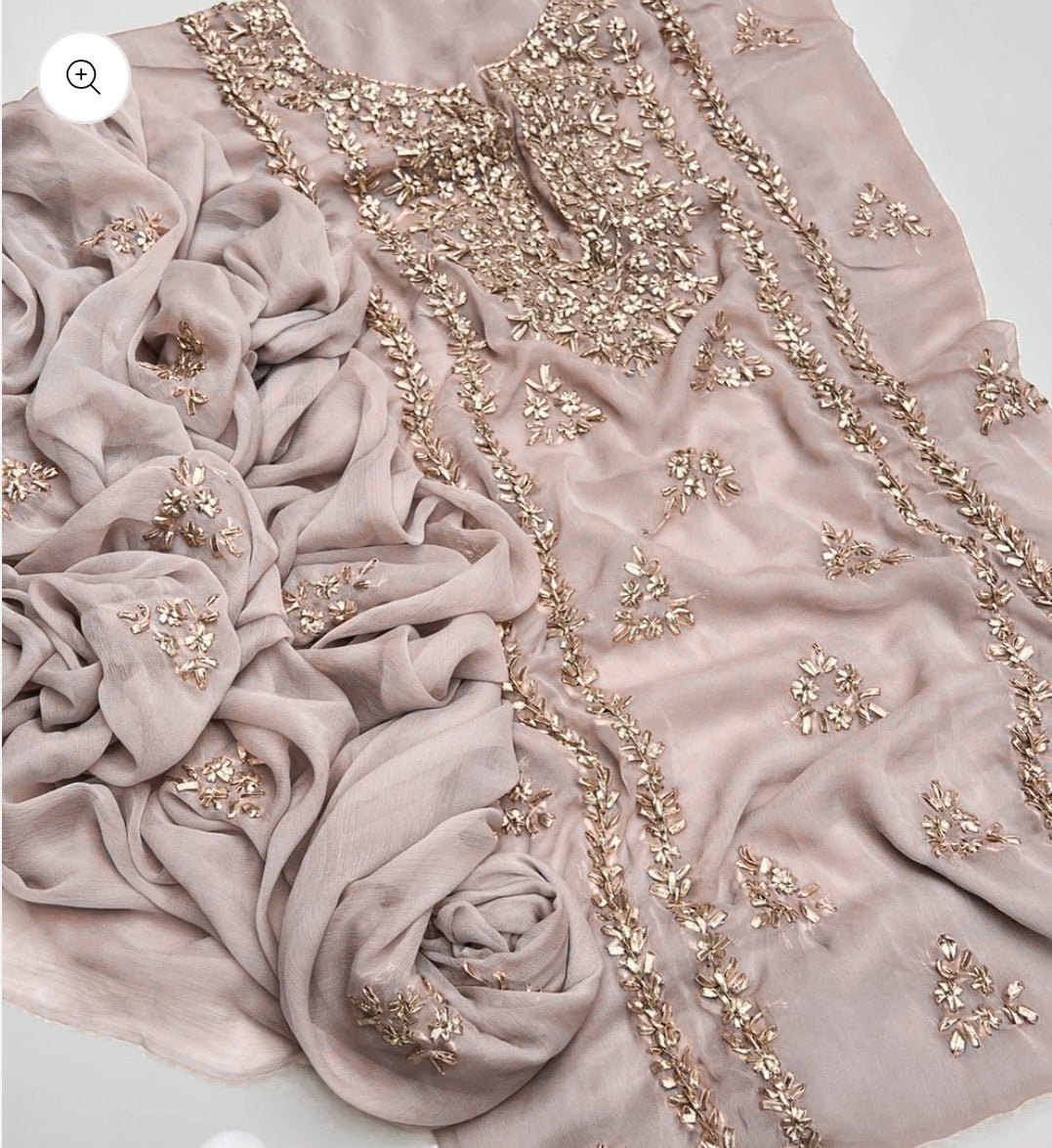 2 piece chiffon kurta Gotta with free perfume testers