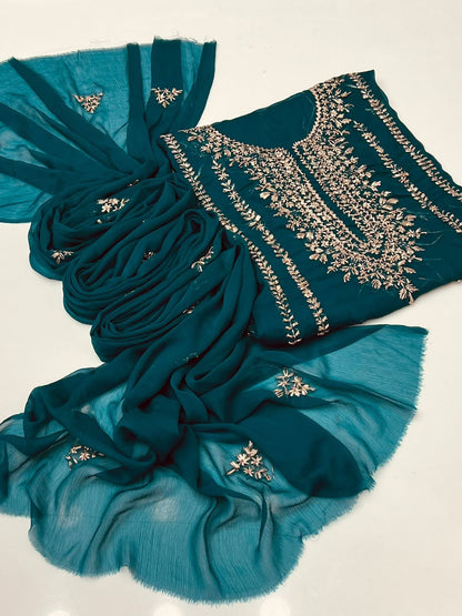 2 piece chiffon kurta Gotta with free perfume testers