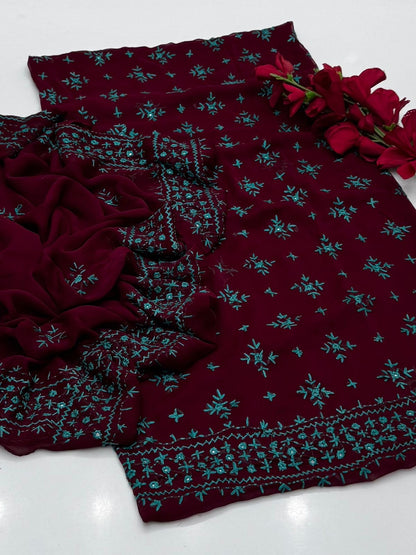 2 piece Chawal Tanka work with four sided dupatta.
