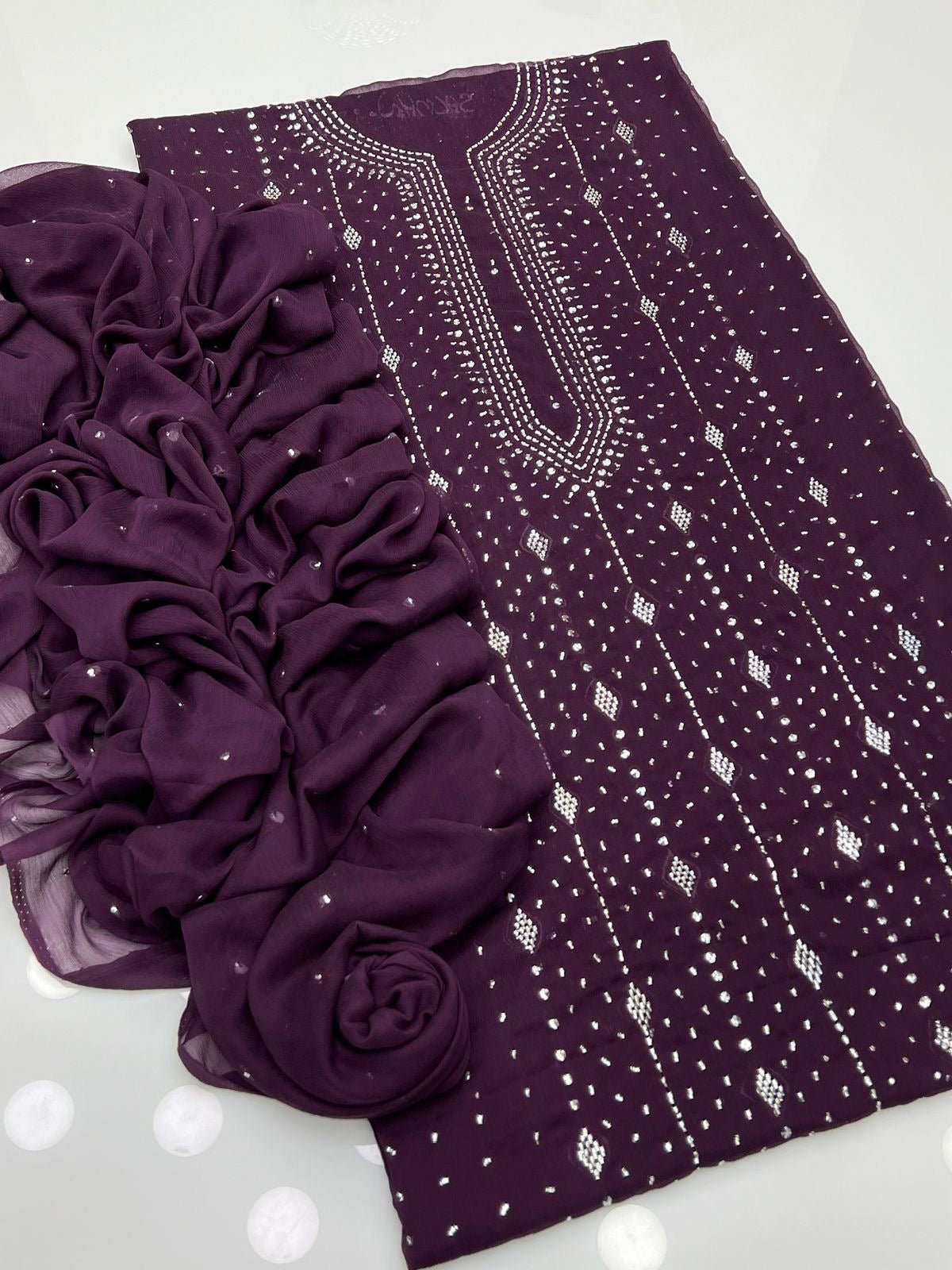 2 پیس شفان مکیش شاہی ڈیزائن