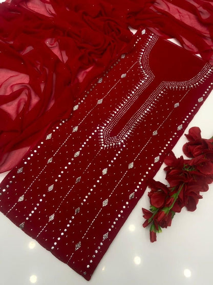 2 piece chiffon mukesh shahi design