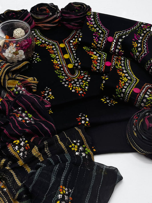 3 پی سی لان ہاتھ سے تیار پکا گوٹا