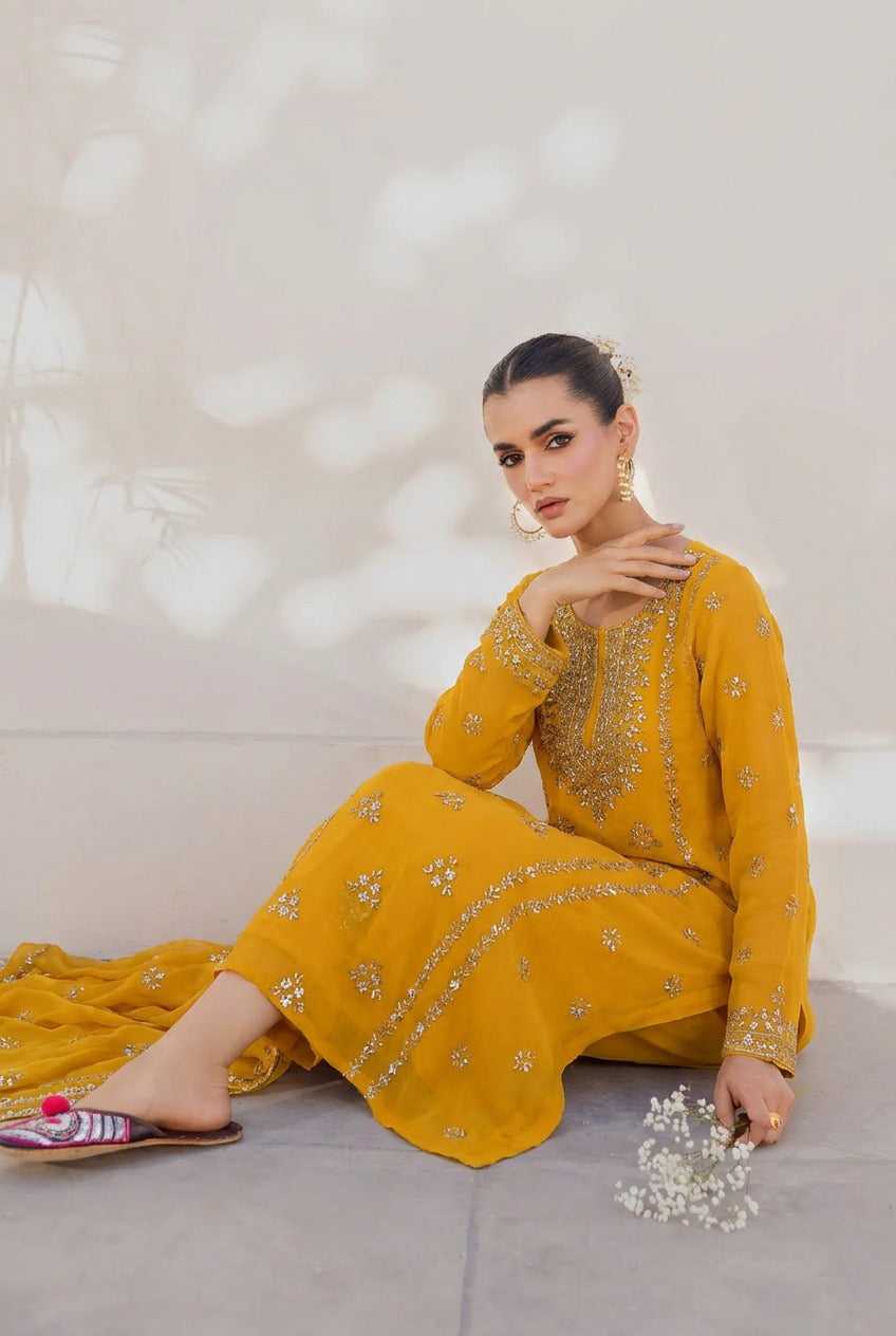 2 pce chiffon kurta Gotta with free perfume testers