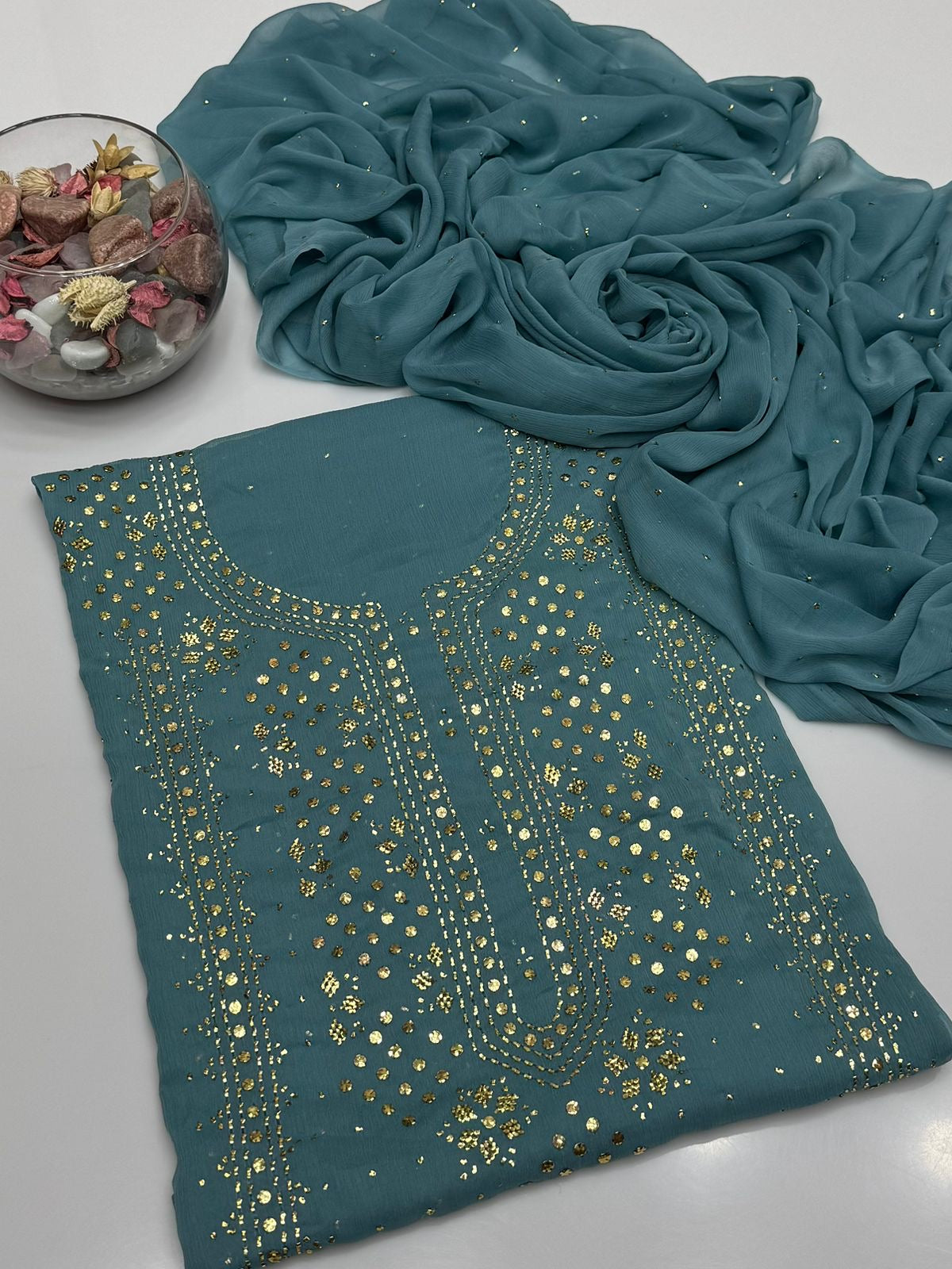 Golden button mukesh 2 piece