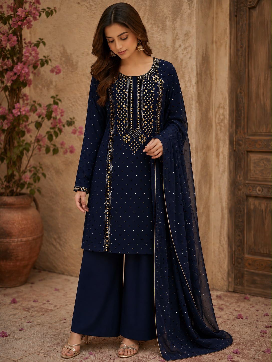 Golden button mukesh 2 piece