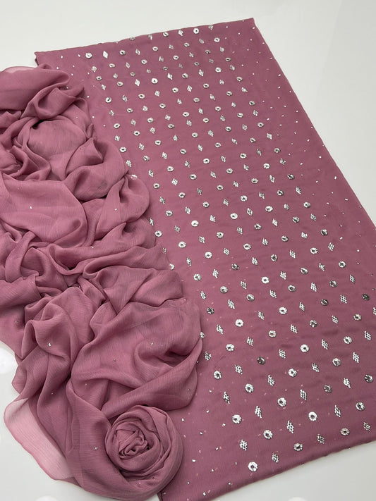 Chiffon barfi mukesh 2 piece