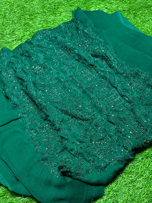 Chiffon 2 piece handmade arri with cut dana