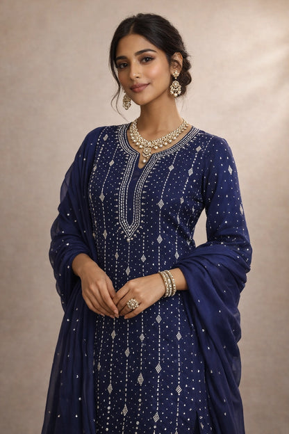 2 piece chiffon mukesh shahi design