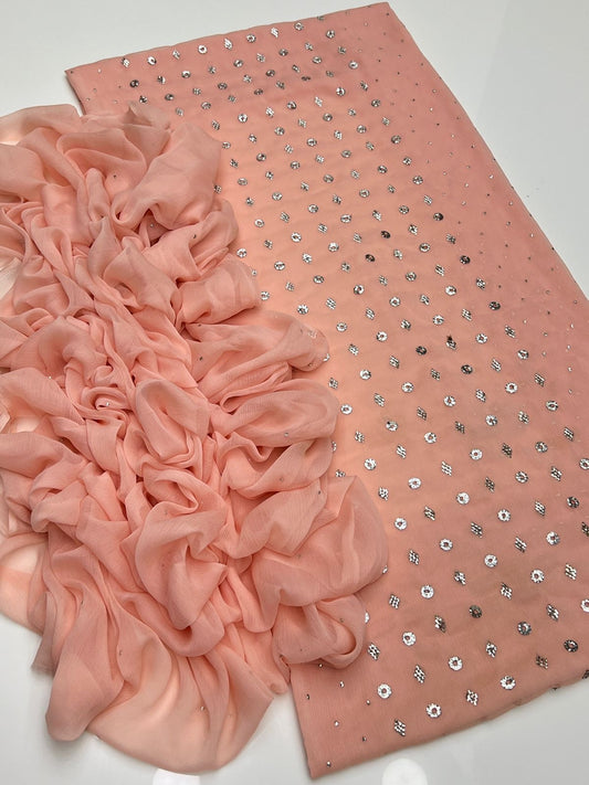 Chiffon barfi mukesh 2 piece