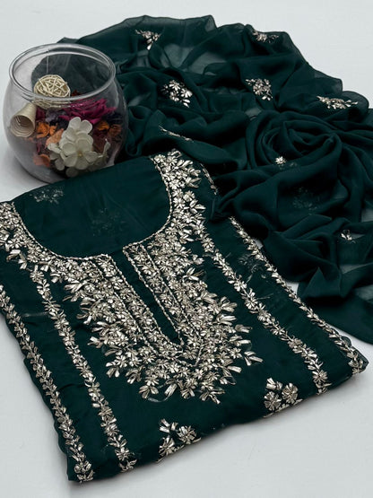 2 pce chiffon kurta Gotta with free perfume testers