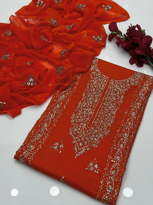 (D-756) Lawn Handmade Gotta work unstitched