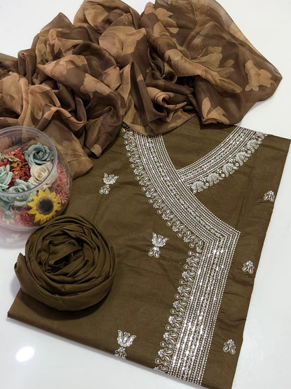 GTM Lawn Angrakha style with digital chiffon Dupatta