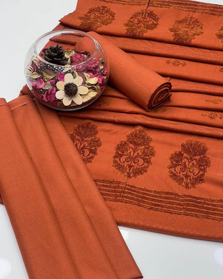 Dhanak 3 piece with heavy wool velvet shawl