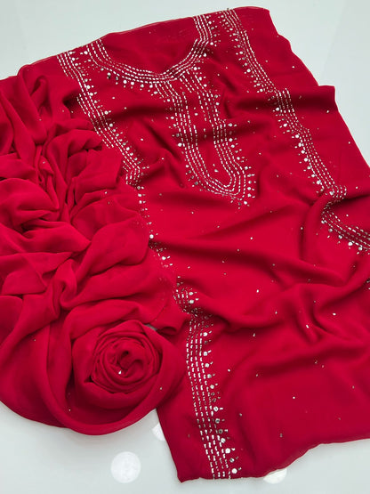 Panel mukesh kurta on soft crinkle chiffon 2 piece