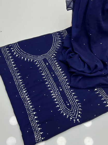 Panel mukesh kurta on soft crinkle chiffon 2 piece