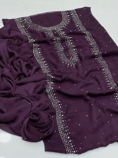 Panel mukesh kurta on soft crinkle chiffon 2 piece