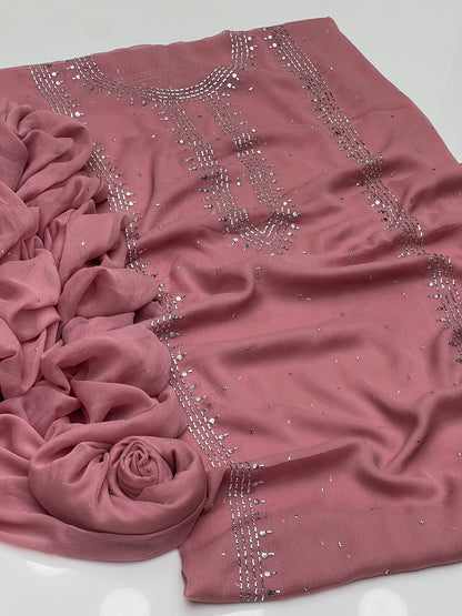 Panel mukesh kurta on soft crinkle chiffon with free perfume testers