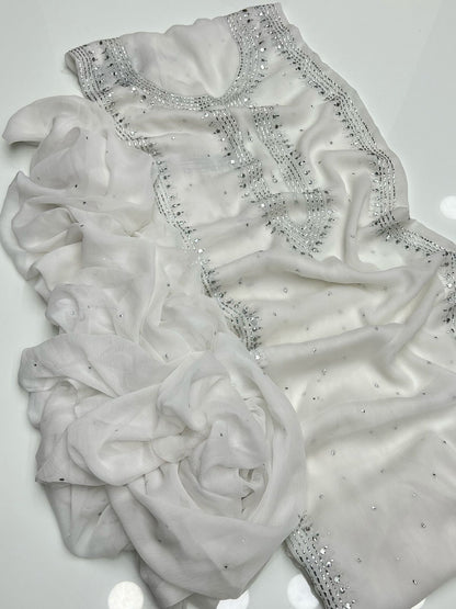 Panel mukesh kurta on soft crinkle chiffon with free perfume testers
