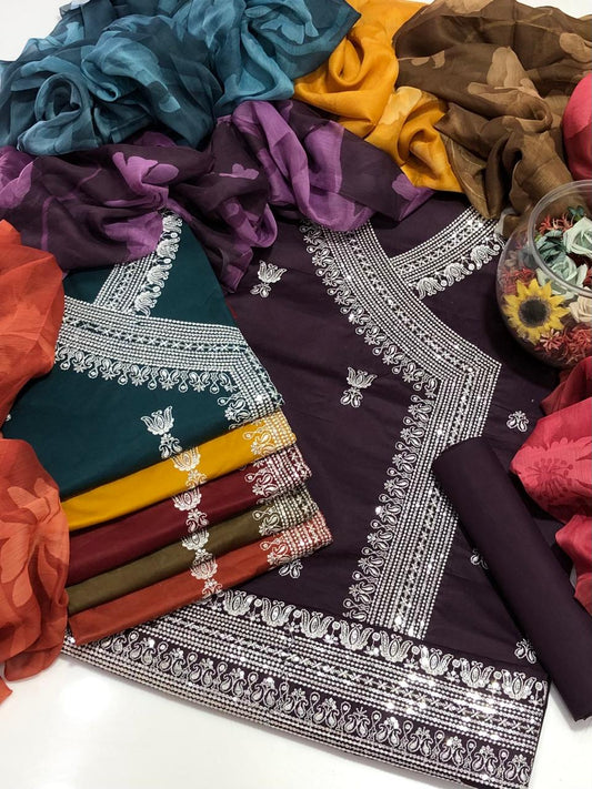 GTM Lawn Angrakha style with digital chiffon Dupatta